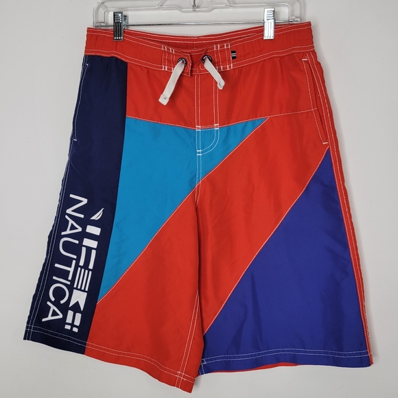 NAUTICA Boys XL 18/20  Swim Trunks beach Logo - Picture 2 of 13